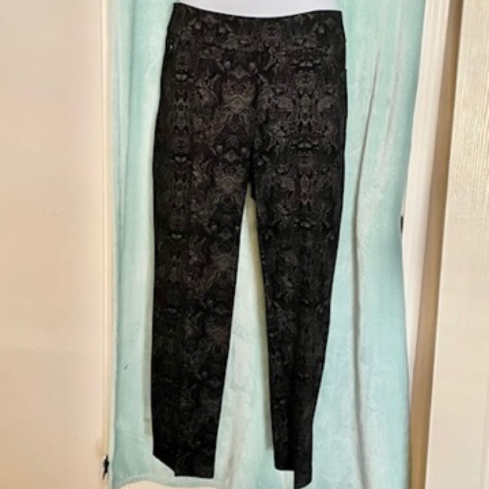 Soft Surroundings Black & Grey Paisley Pants, Size 1X (18 W-20 W)